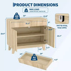 Fluted Sideboard Buffet Cabinet with Adjustable Shelf and Drawer