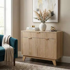 Fluted Sideboard Buffet Cabinet with Adjustable Shelf and Drawer