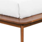 Full Mid-Century Modern Boucle Curved Headboard Platform Bed - Walnut