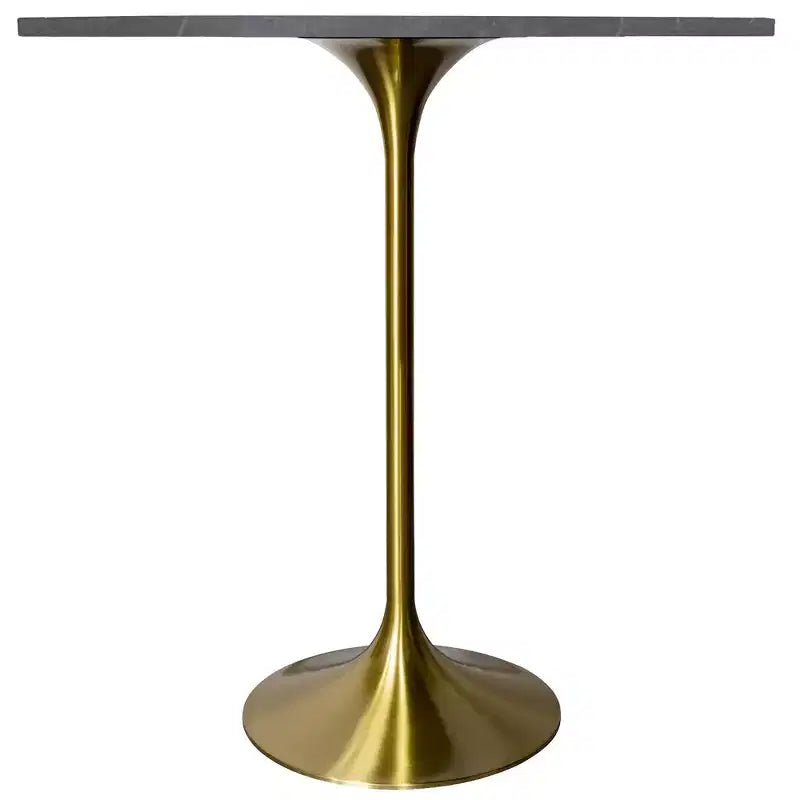 36" Round Bar-Height Dining Table with Sintered Stone Top and Pedestal Base