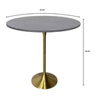 36" Round Bar-Height Dining Table with Sintered Stone Top and Pedestal Base