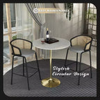 36" Round Bar-Height Dining Table with Sintered Stone Top and Pedestal Base