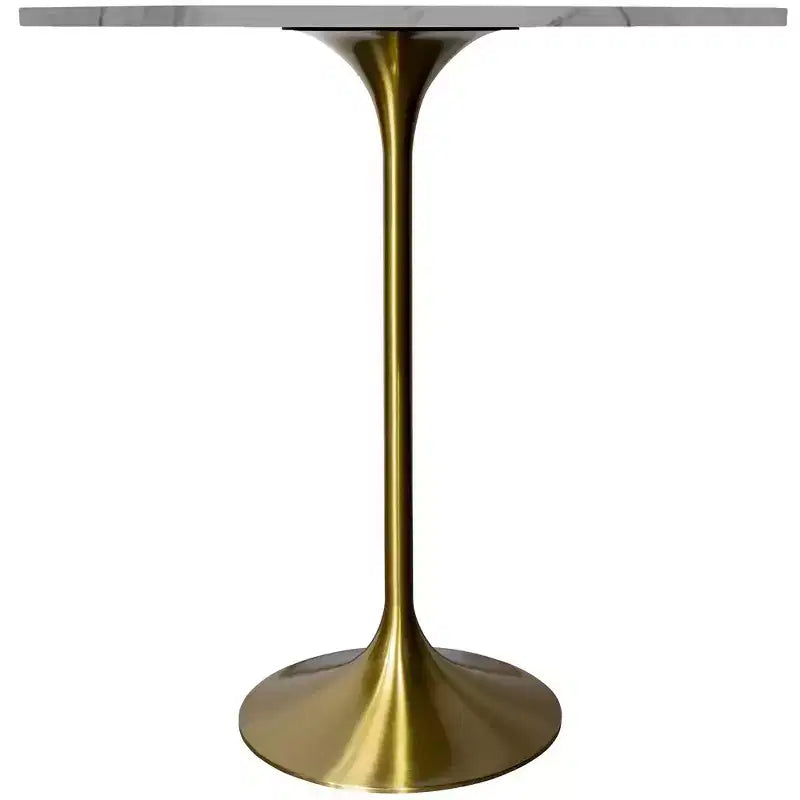 36" Round Bar-Height Dining Table with Sintered Stone Top and Pedestal Base