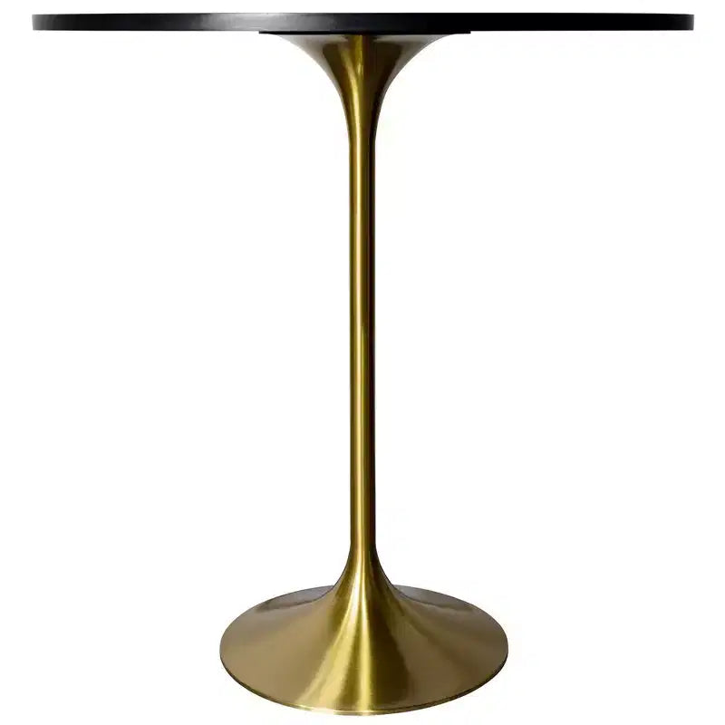 36" Round Bar-Height Dining Table with Sintered Stone Top and Pedestal Base