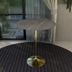 36" Round Bar-Height Dining Table with Sintered Stone Top and Pedestal Base