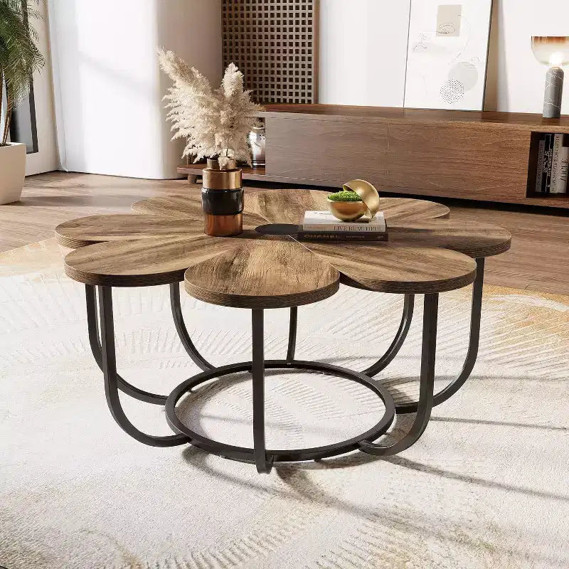 Round Petal Coffee Table, 39.4 Inch