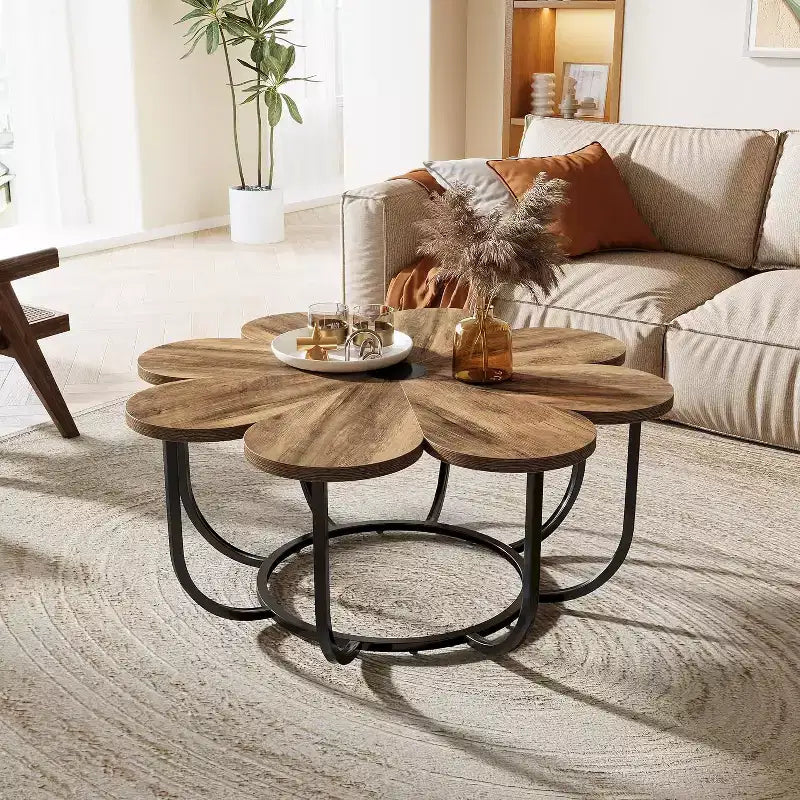 Round Petal Coffee Table, 39.4 Inch