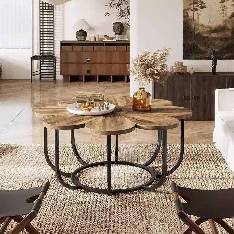 Round Petal Coffee Table, 39.4 Inch