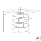 Round Glass Dining Table with Metal Base