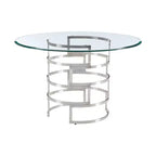 Round Glass Dining Table with Metal Base