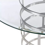 Round Glass Dining Table with Metal Base