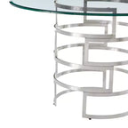 Round Glass Dining Table with Metal Base