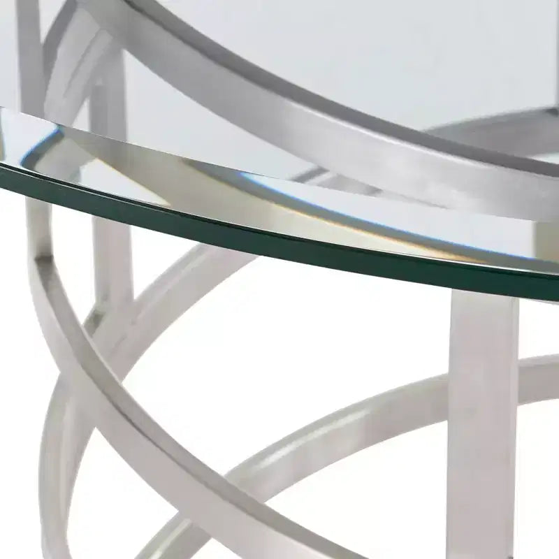 Round Glass Dining Table with Metal Base