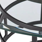 Round Glass Dining Table with Metal Base