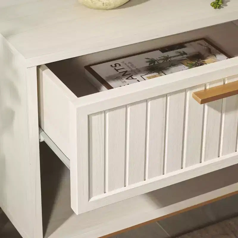 1 Drawer Nightstand with Open Shelf