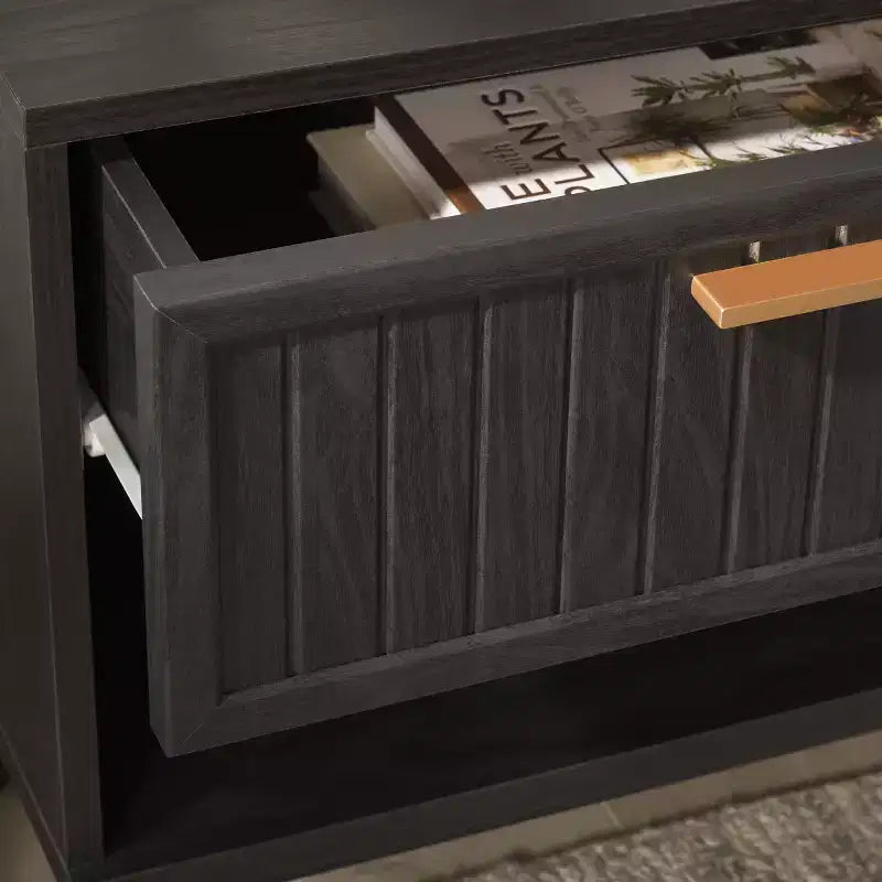 1 Drawer Nightstand with Open Shelf
