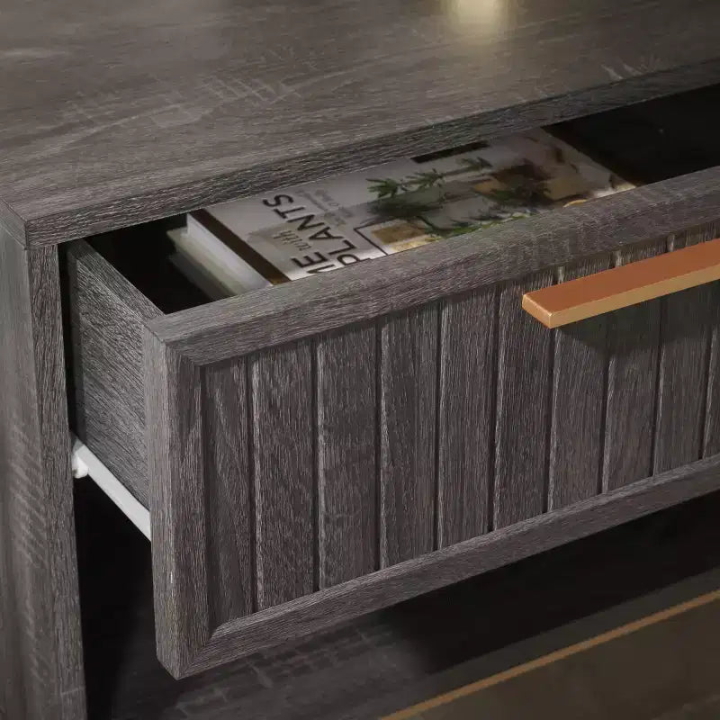 1 Drawer Nightstand with Open Shelf