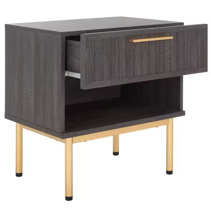 1 Drawer Nightstand with Open Shelf
