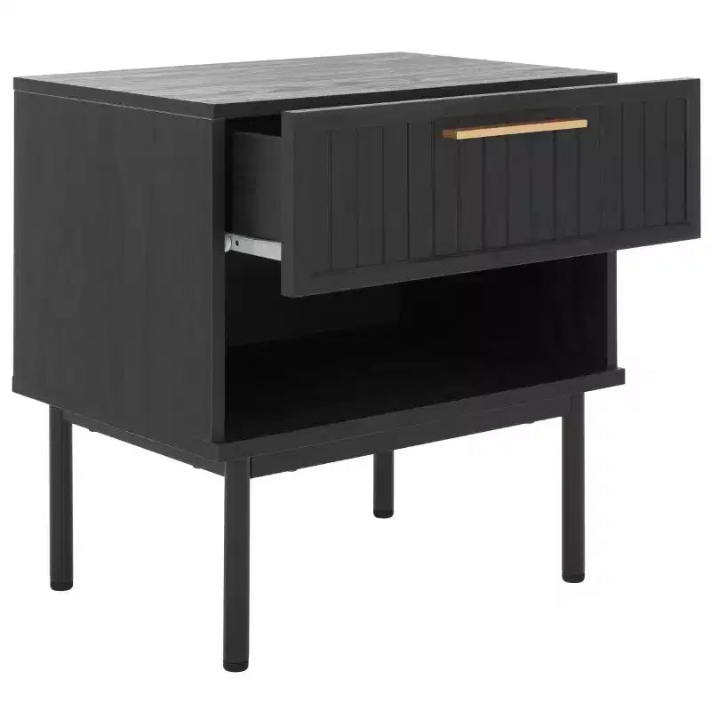 1 Drawer Nightstand with Open Shelf