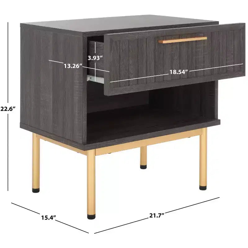1 Drawer Nightstand with Open Shelf