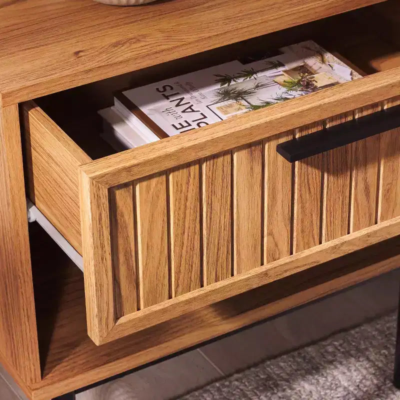 1 Drawer Nightstand with Open Shelf