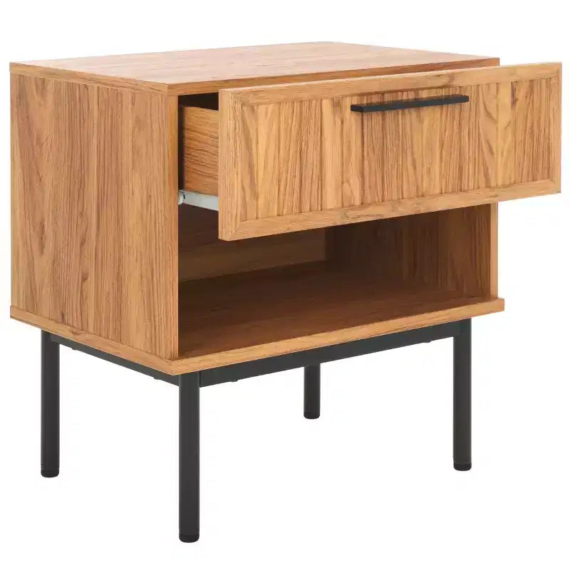 1 Drawer Nightstand with Open Shelf