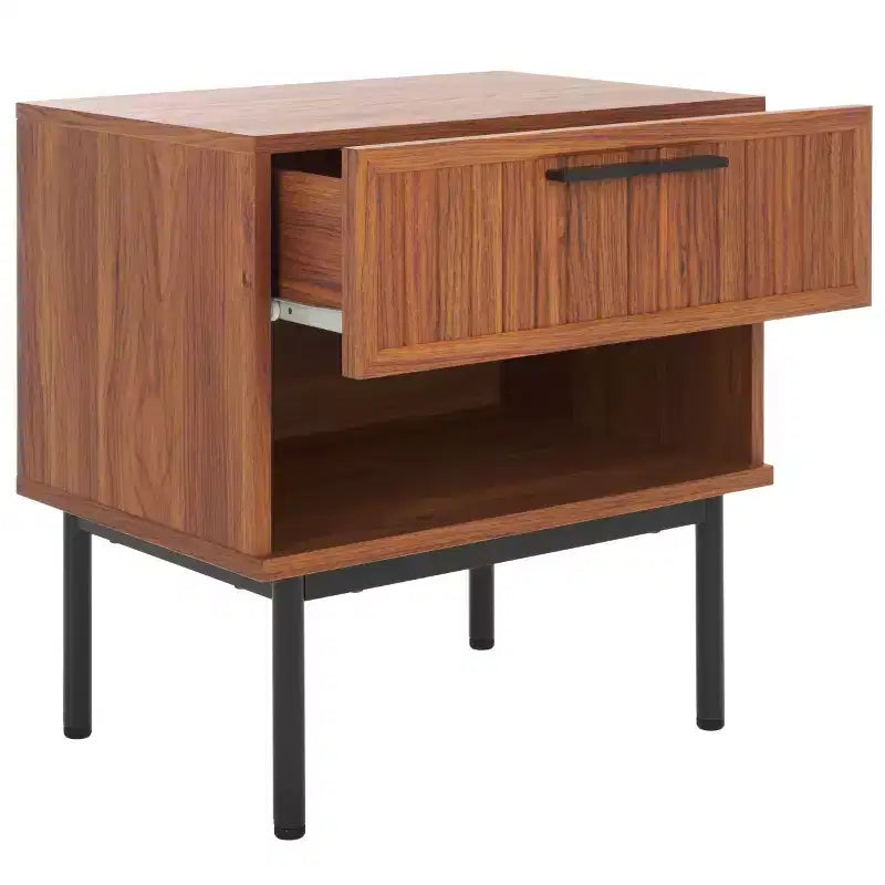 1 Drawer Nightstand with Open Shelf