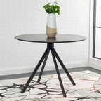 Round Black Dining Table for 2 - Modern Bistro Style