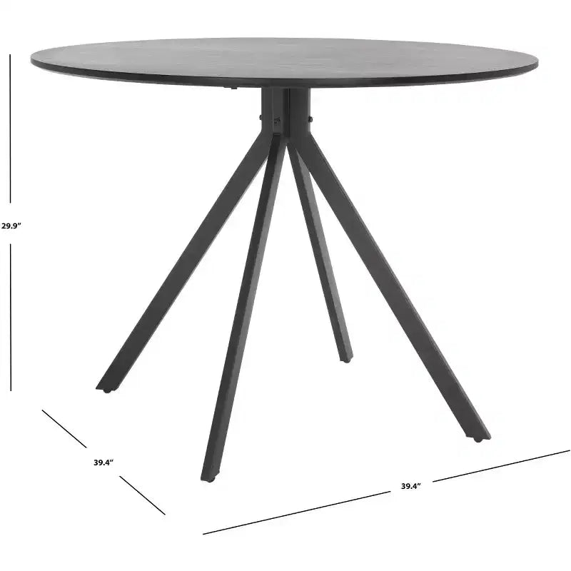 Round Black Dining Table for 2 - Modern Bistro Style