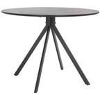Round Black Dining Table for 2 - Modern Bistro Style