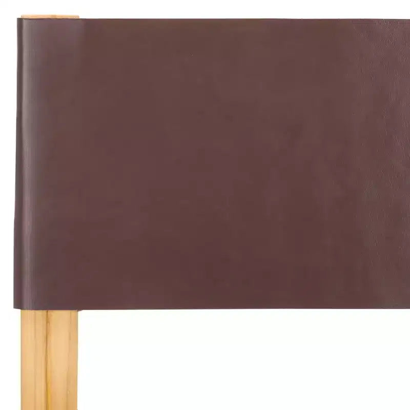 Teak & Leather Counter Stool with Low Back