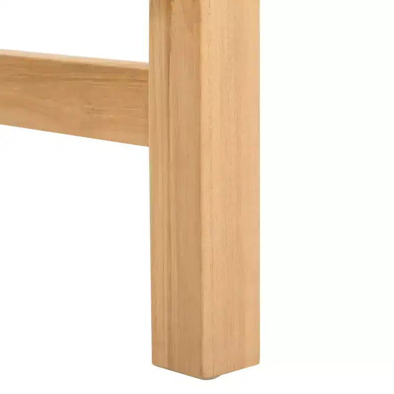 Teak & Leather Counter Stool with Low Back