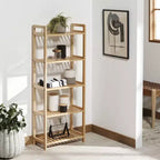 5-Tier Bamboo Ladder Shelf - Natural