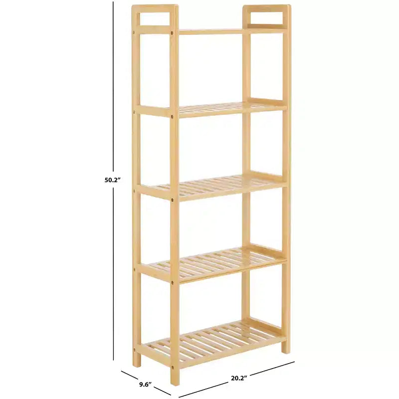 5-Tier Bamboo Ladder Shelf - Natural