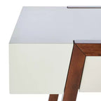 Writing Desk with Drawer – White Top & Brown Frame