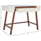 Writing Desk with Drawer – White Top & Brown Frame