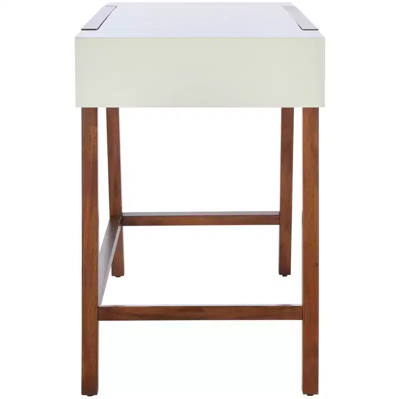 Writing Desk with Drawer – White Top & Brown Frame