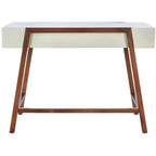 Writing Desk with Drawer – White Top & Brown Frame