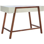 Writing Desk with Drawer – White Top & Brown Frame