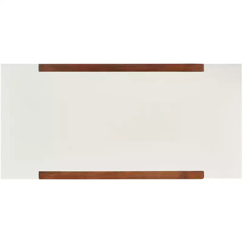 Writing Desk with Drawer – White Top & Brown Frame