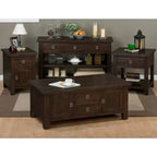 Distressed Rustic Solid Acacia Square End Table, Brown