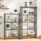 5-Shelf Foldable Metal Storage Shelving Unit Collapsible Wire Rack Organizer for Garage Kitchen Pantry 63 Inch