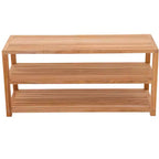 Solid Wood Shower Bench with Storage Shelf