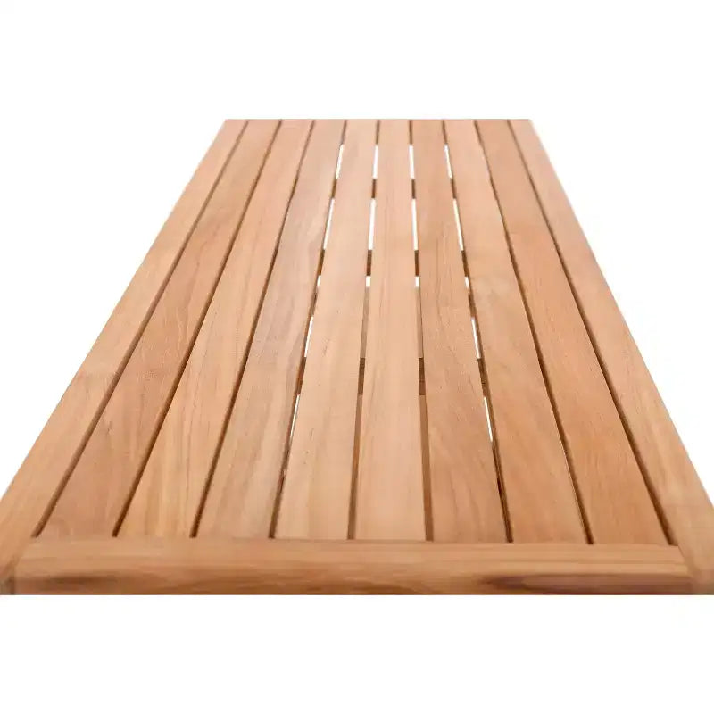 Solid Wood Shower Bench with Storage Shelf