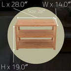 Solid Wood Shower Bench with Storage Shelf