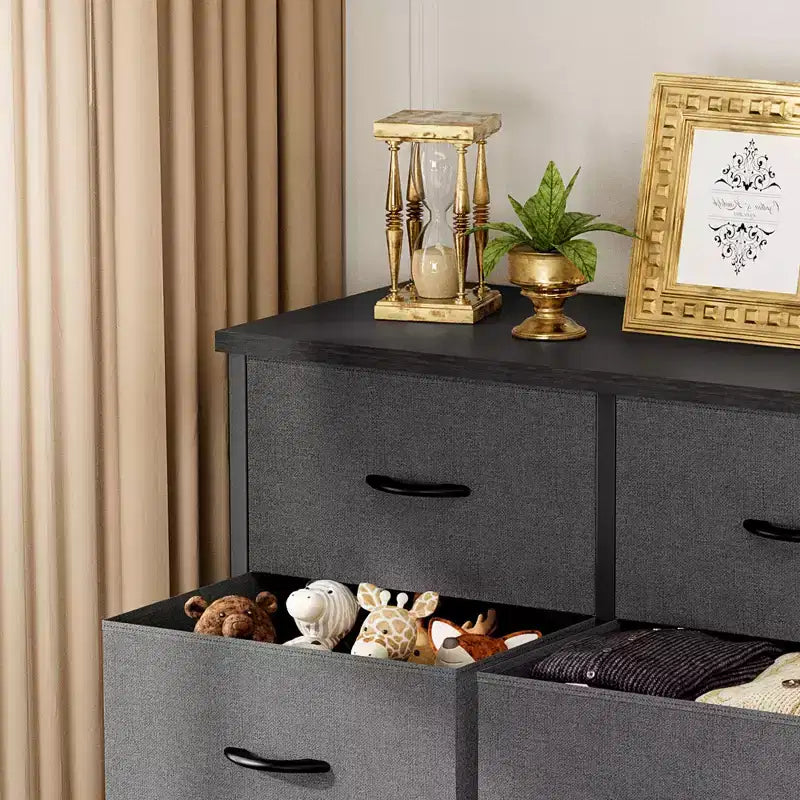 10-Drawer Vertical Dresser with Steel Frame – 31.4" Wide Fabric Storage Chest