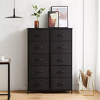 10-Drawer Vertical Dresser with Steel Frame – 31.4" Wide Fabric Storage Chest