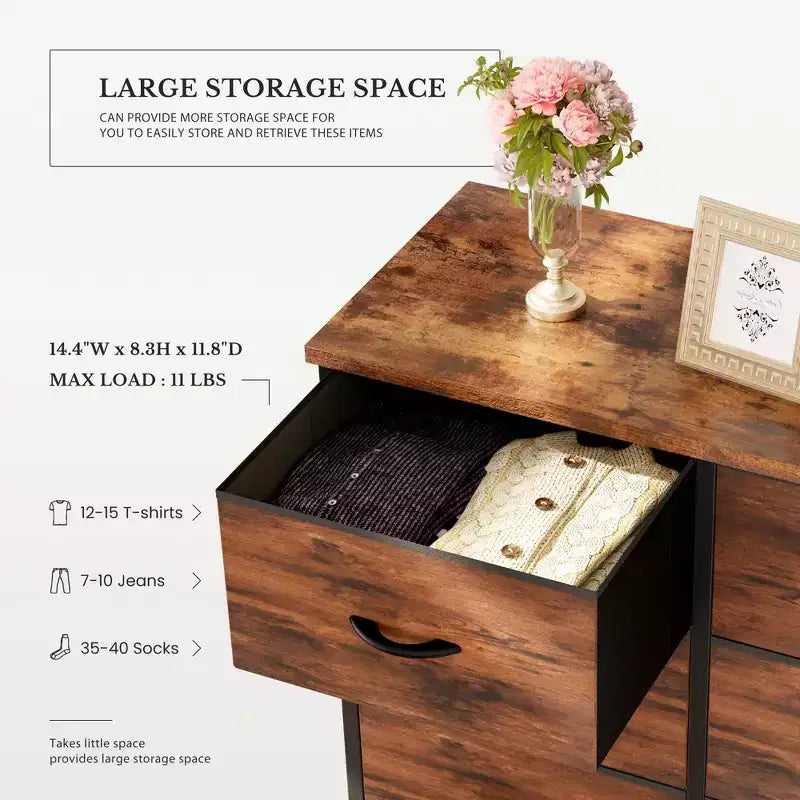 10-Drawer Vertical Dresser with Steel Frame – 31.4" Wide Fabric Storage Chest