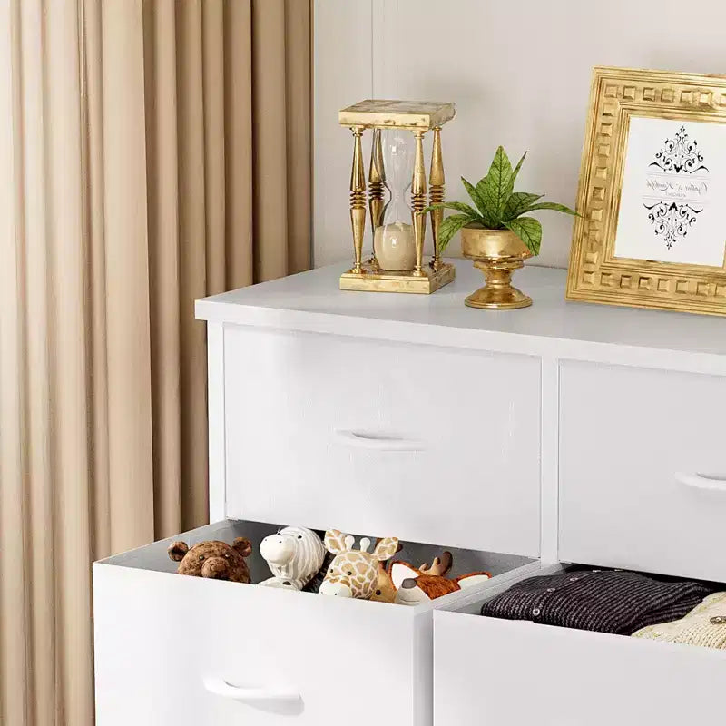 10-Drawer Vertical Dresser with Steel Frame – 31.4" Wide Fabric Storage Chest