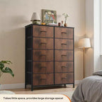 10-Drawer Vertical Dresser with Steel Frame – 31.4" Wide Fabric Storage Chest